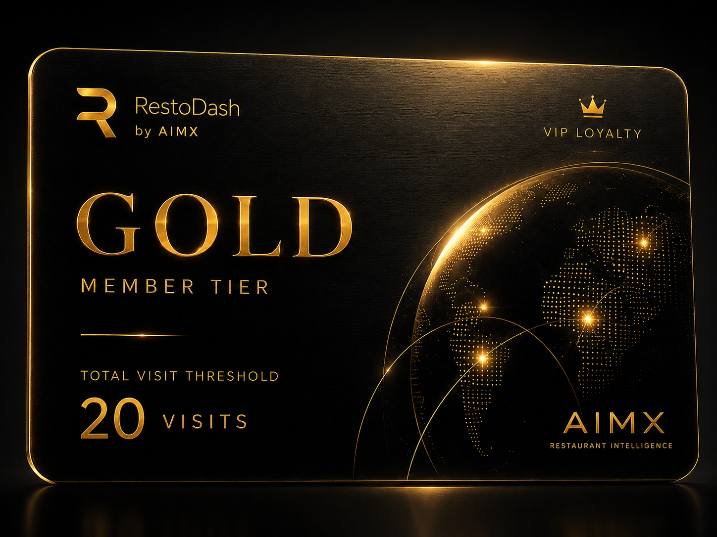 RestoDash Gold VIP loyalty card for 20 visits