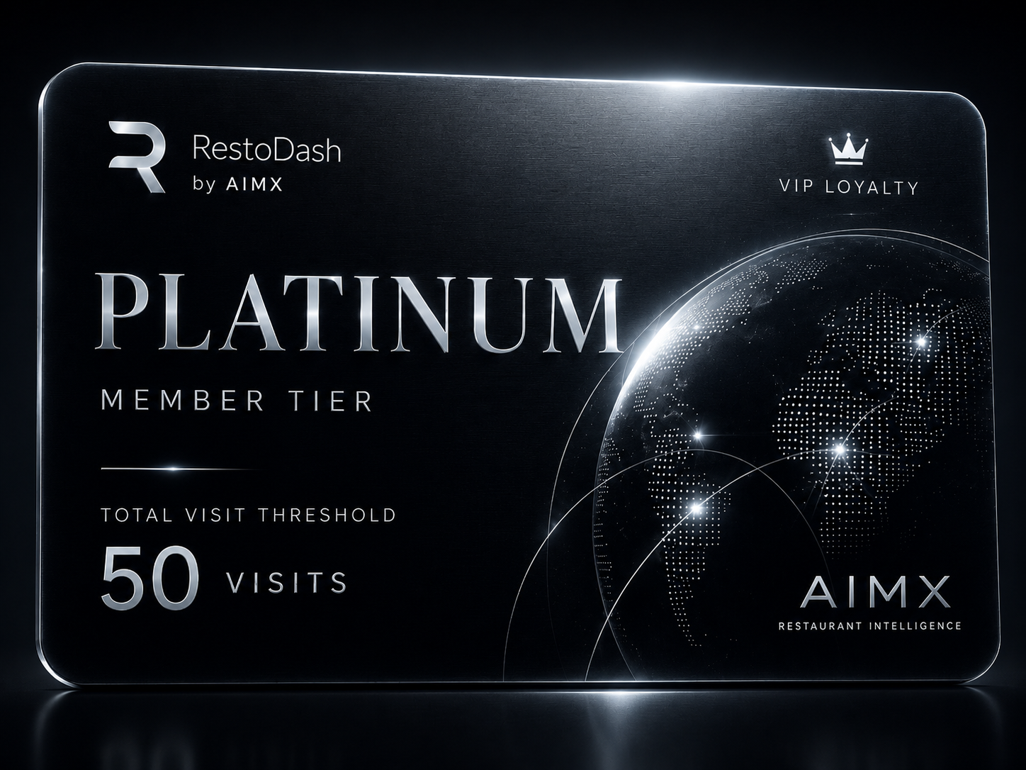 RestoDash Platinum VIP loyalty card for 50 total visits