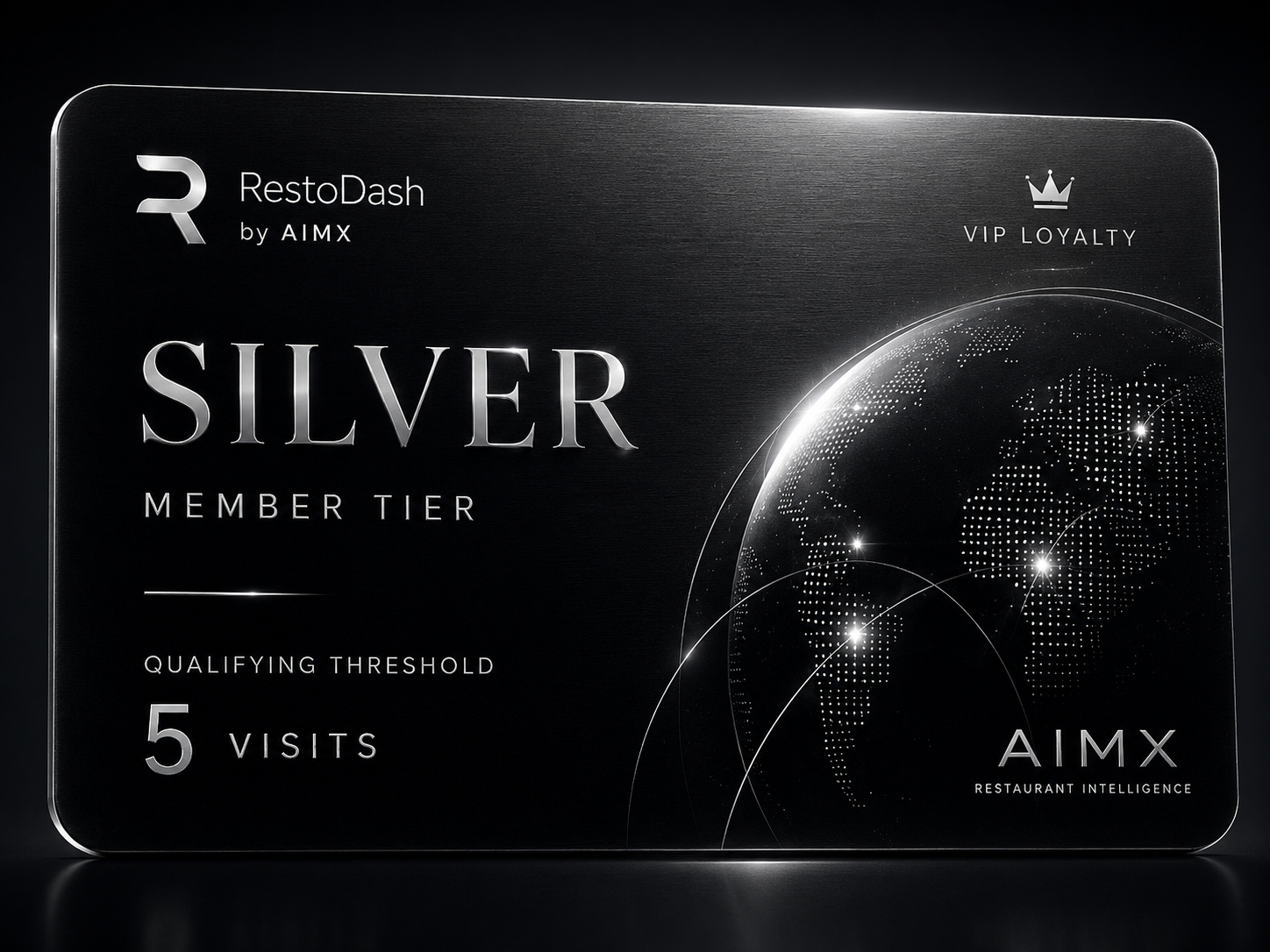 RestoDash Silver VIP loyalty card for 5 visits